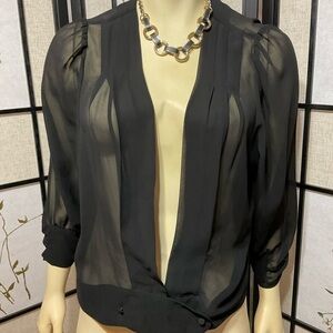 Fletcher Sheer Overblouse/Jacket 3/4 Sleeves Size L